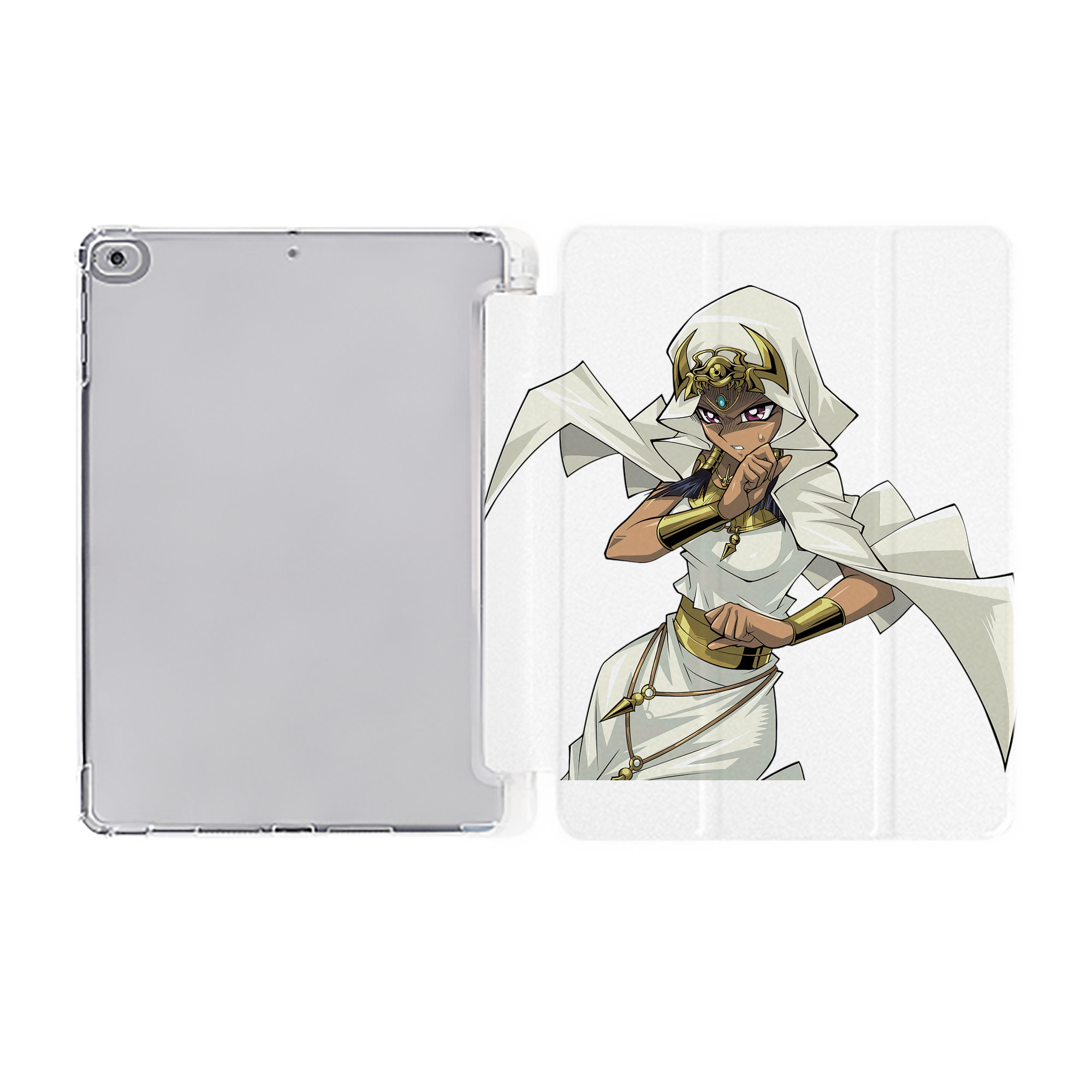 （画像用） 遊☆戯☆王 Yu-Gi-Oh! IPad ケース ペン収納付き 三つ折りスタンド PUレザー×シリコン 対応機種9.5/10.5/10.9インチ